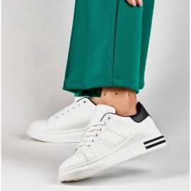 Baskets à plateforme pour femmes, blanc 85-710W/B