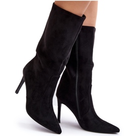 Joalice Bottes à Talons Hauts Mi-Mollet Femme Noir Odetteia le noir