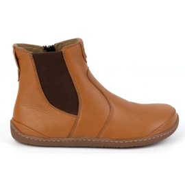 Olivier Bottines Chelsea femme pieds nus avec fermeture éclair, isolées 1263 rouge orange