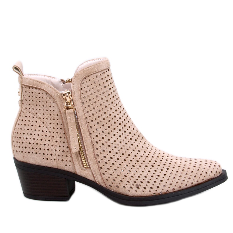 Santiags ajourées femme, beige clair Santiags ajourées femme, beige clair