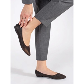 Ballerines noires à paillettes à talon plat le noir