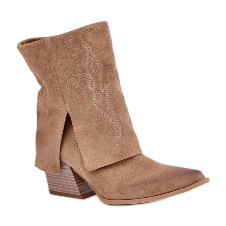 Bottes cowboy non isolées pour femmes Zazoo 3488 beige