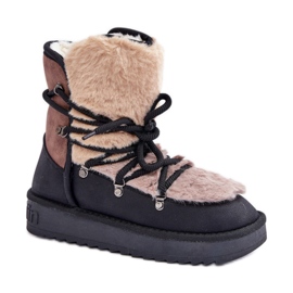 Bottes de neige isolées en fourrure D.Franklin DFSH370012 noir