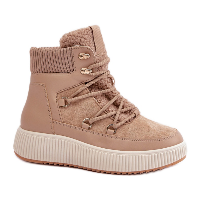 Bottes de neige isolées pour femmes MD9944-7 beige brun