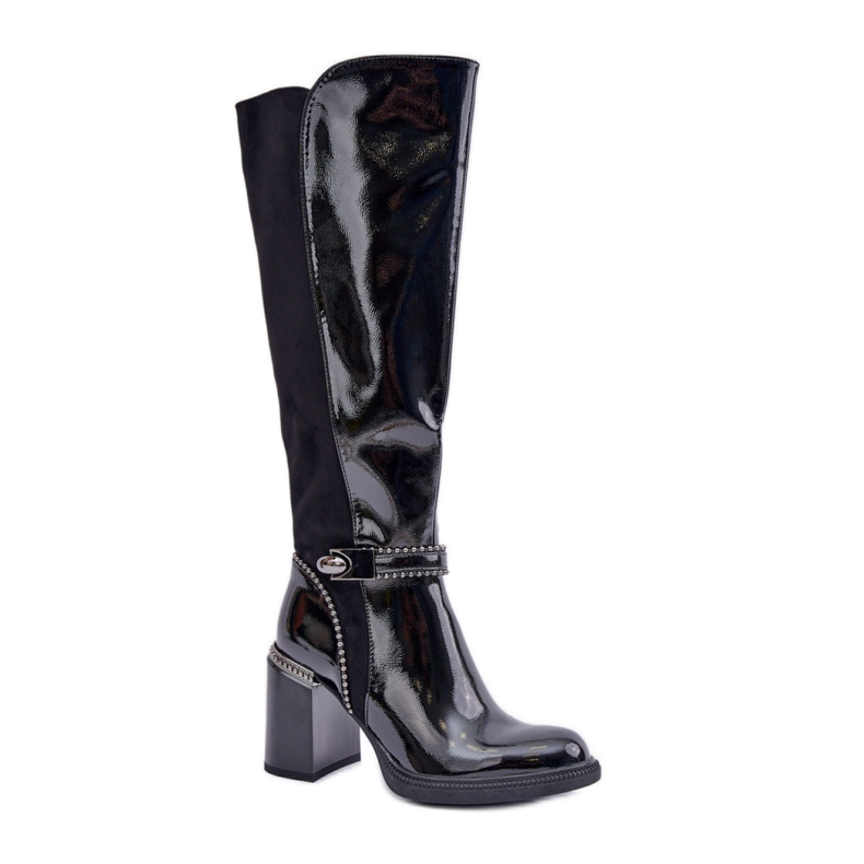 Bottines en cuir verni pour femmes Da MR880-055 le noir Bottines en cuir verni pour femmes Da MR880-055 le noir