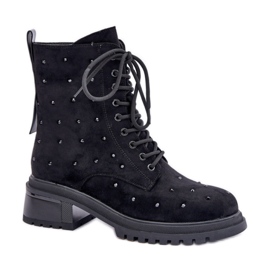 Ouvrières pour femmes avec strass MR880-017 noir le noir