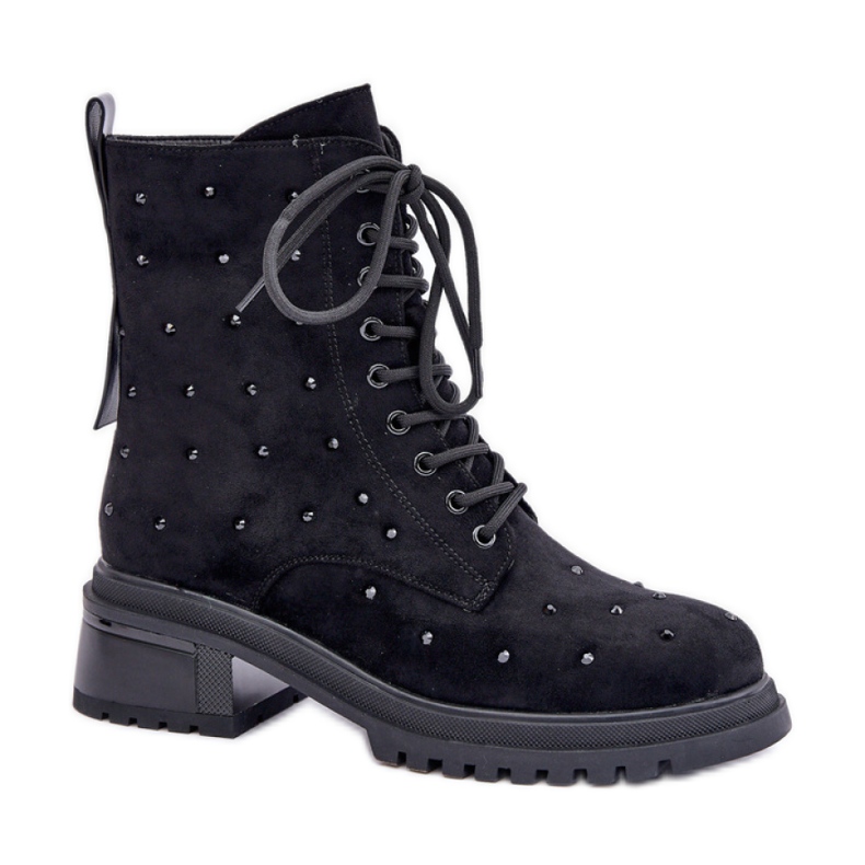 Ouvrières pour femmes avec strass MR880-017 noir le noir