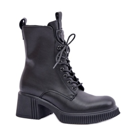 Bottes en cuir naturel pour femmes 66671 noir