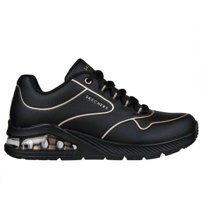 Skechers Uno 2 chaussures à bordure dorée 155637-BKGD le noir