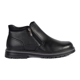Bottes d'hiver noires pour hommes, isolées, noires le noir