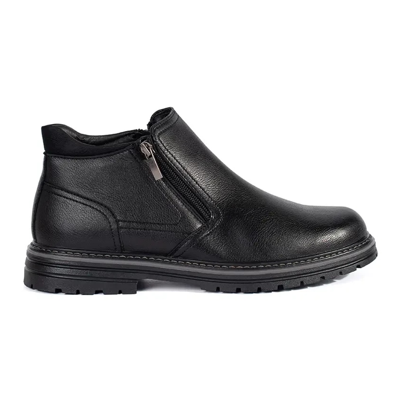 Bottes d'hiver noires pour hommes, isolées, noires le noir