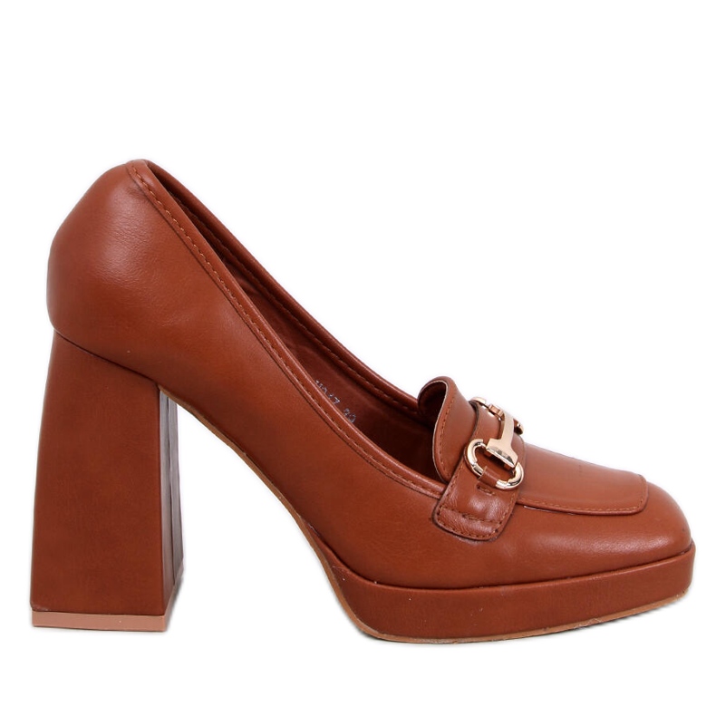 Chaussures à talons hauts pour femmes avec décoration marron brun