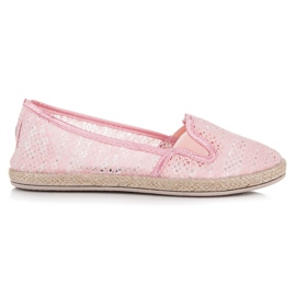 Balada Espadrilles en dentelle à enfiler rose