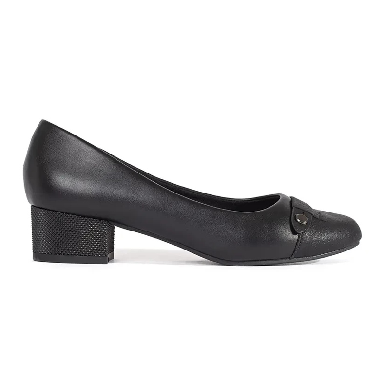 Goodin Escarpins noirs à talons bas pour femmes le noir