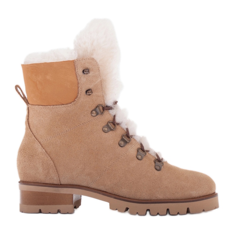 Marco Shoes Bottes pour femmes isolées avec de la laine beige Marco Shoes Bottes pour femmes isolées avec de la laine beige