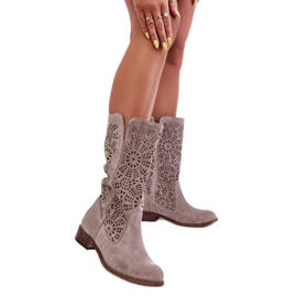 Bottes avec le motif Lewski 3366/2 Cappuccino beige