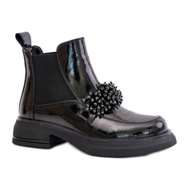 Bottes pour femmes avec décoration 24BT15-7453 le noir