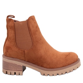 Bottines Chelsea en daim camel brun