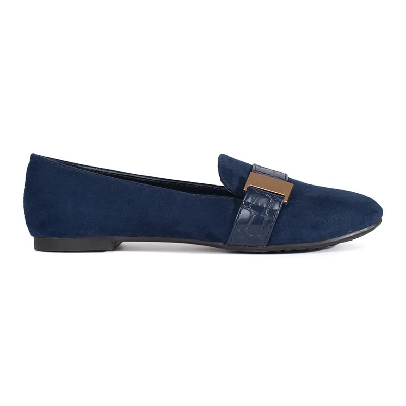 Ballerines en daim bleu marine avec boucle