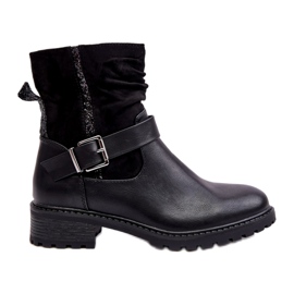 Erynn Bottines plates avec boucle pour femme, noir le noir