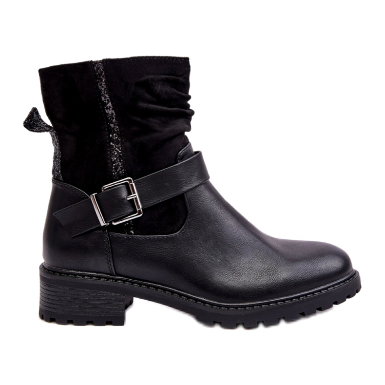 Erynn Bottines plates avec boucle pour femme, noir le noir