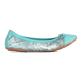 Ballerines bleues à motif serpent et nœud
