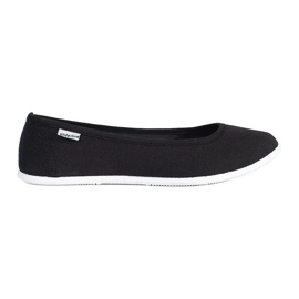 Ballerines femme en tissu noir