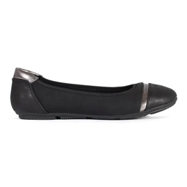 Ballerines plates noires en simili cuir le noir