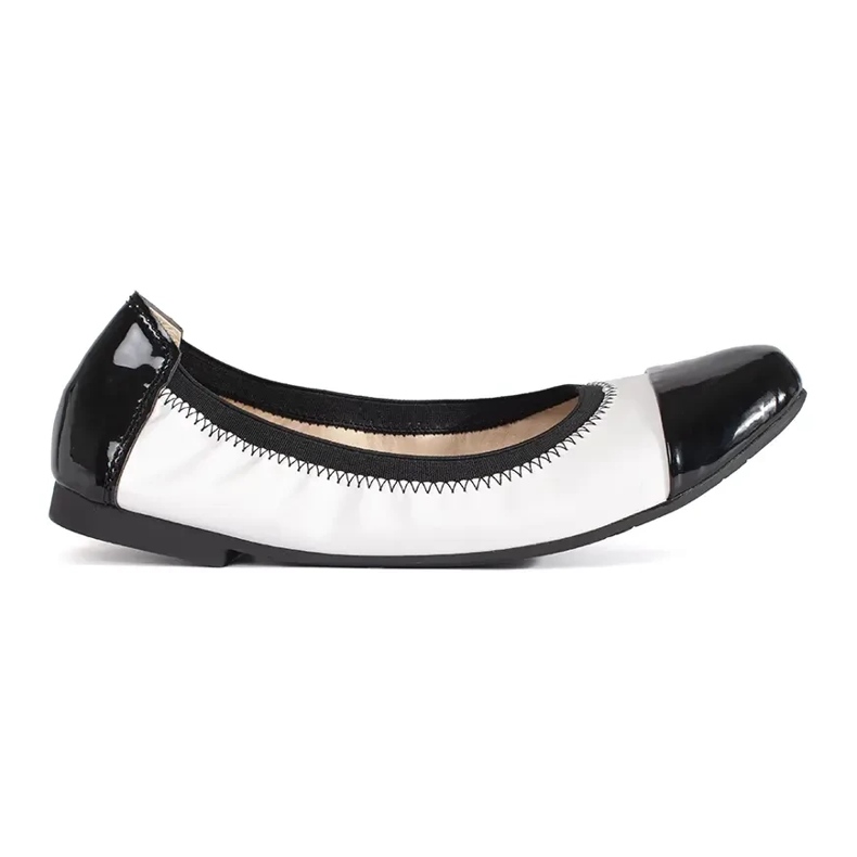 Goodin Ballerines élastiques noires et blanches avec élastique