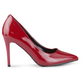 Escarpins à bout pointu vernis rouge GD-FL59R