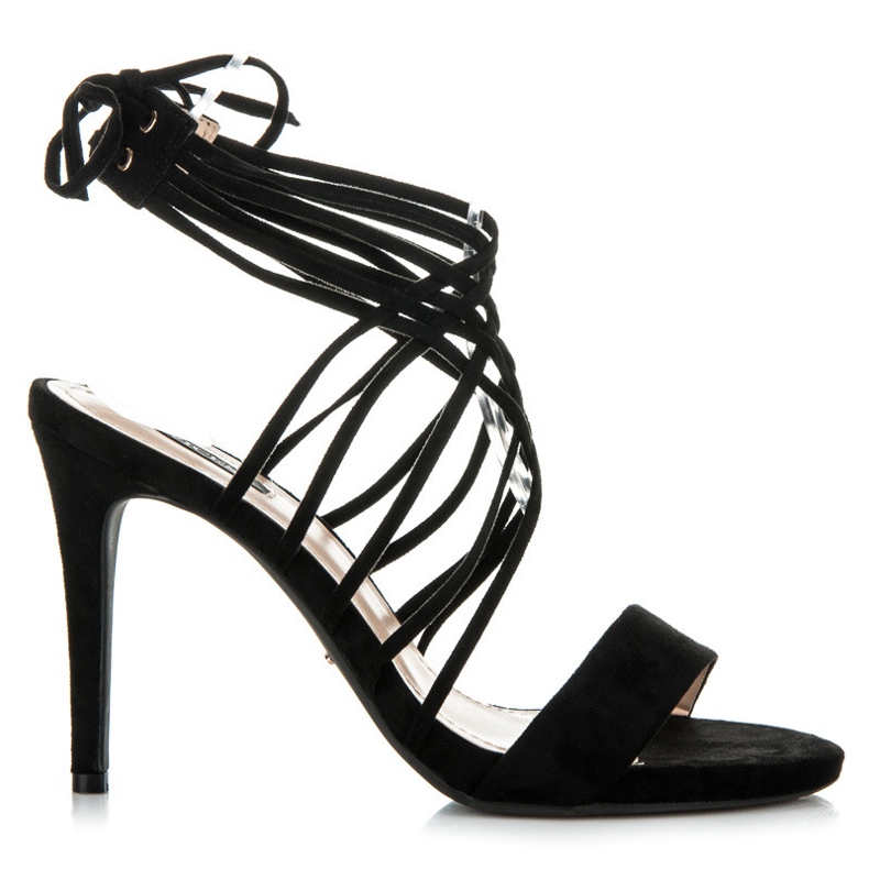 Vices Talons hauts en daim avec reliure le noir