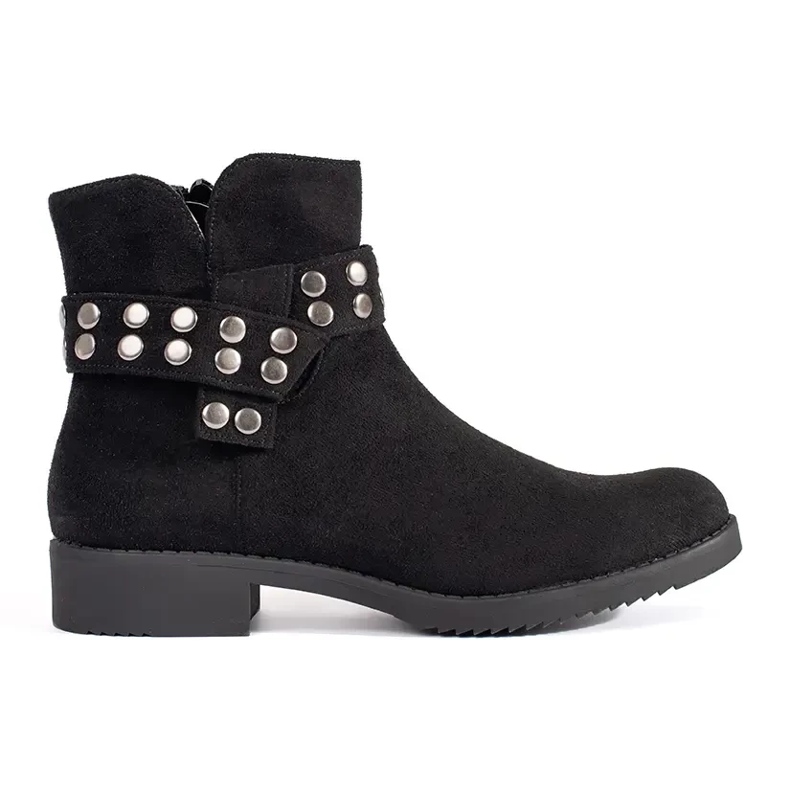 Bottines basses femme en daim avec strass le noir