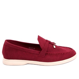 Mocassins femme vin rouge