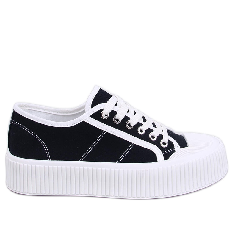 Baskets femme noires à plateforme le noir