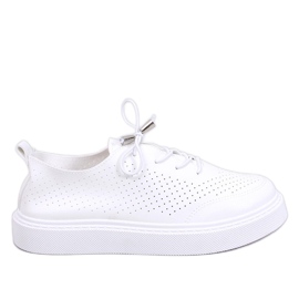 Baskets blanches ajourées en éco-cuir
