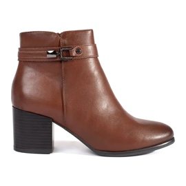 Bottines pour femmes en cuir marron de Sergio Leone brun