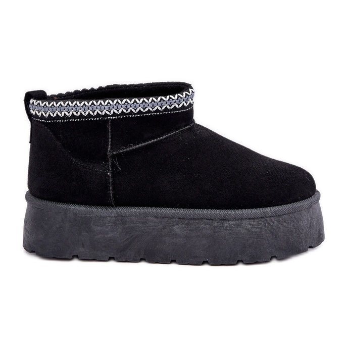 Bottes de neige à plateforme noires avec broderie décorative le noir