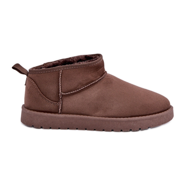 Bottes de neige basses en suède écologique marron brun