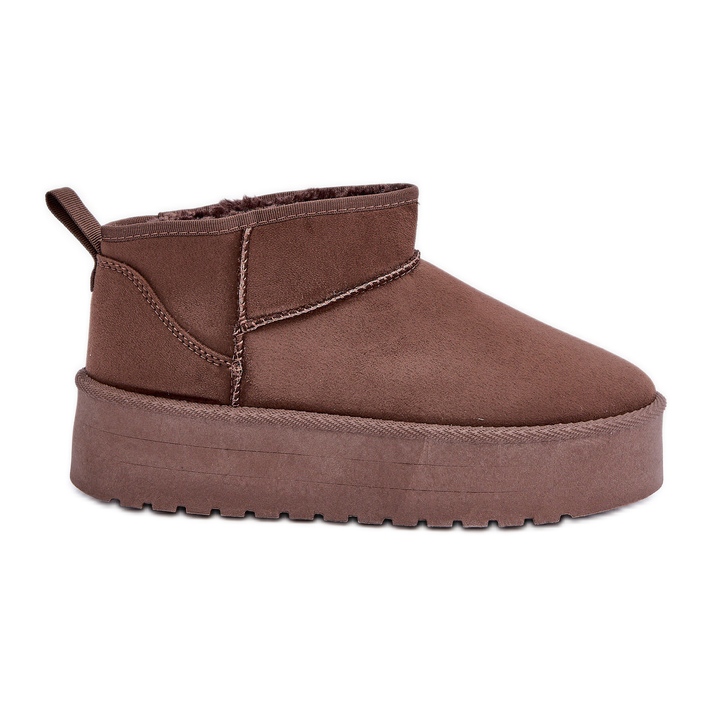 Bottes de neige à plateforme basse marron brun