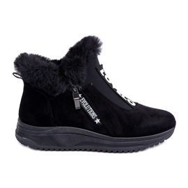 Baskets Bottines Avec Fourrure Pour Femme, Noir