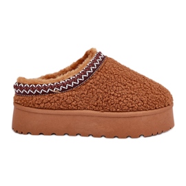 Bottes de neige à plateforme en peau de mouton camel avec fourrure brun