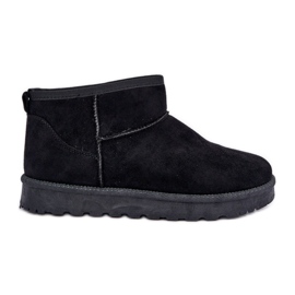 Bottes de neige pour femmes en suède écologique noir