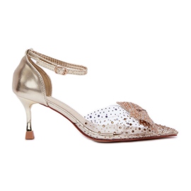 Talons hauts décorés avec nœud doré