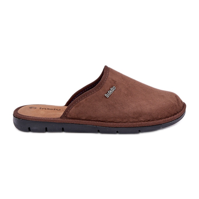 Chaussures d'intérieur pour hommes, pantoufles Inblu 9100002H marron brun