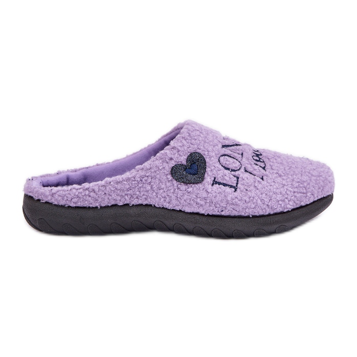 Inblu Pantoufles violettes en peau de mouton pour femmes avec fourrure