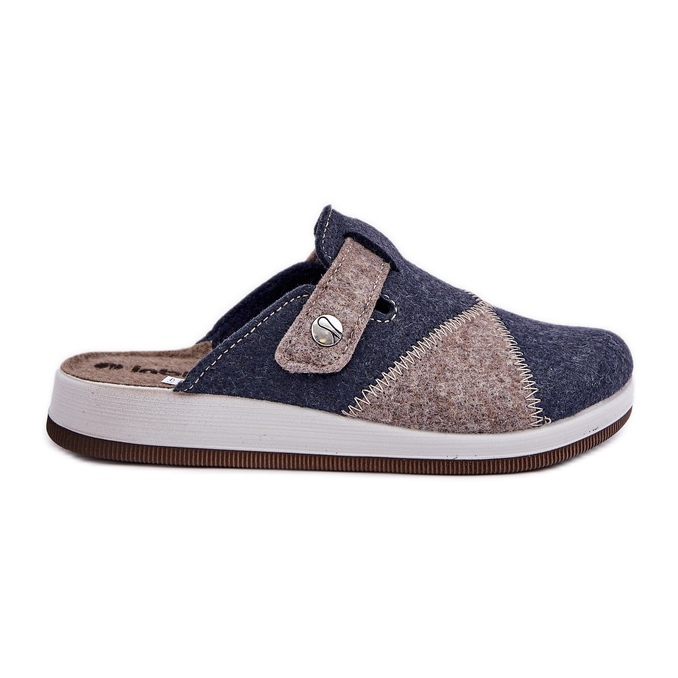 Inblu Pantoufles préventives pour femmes, gris et bleu marine