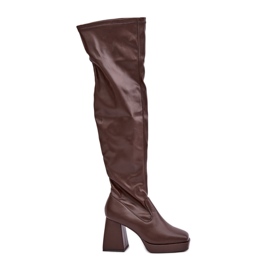 Cuissardes ajustées, marron foncé brun
