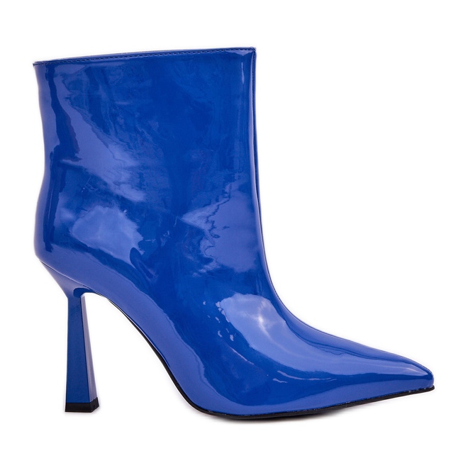 Bottines à enfiler vernies bleues
