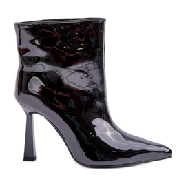 Bottines vernies à enfiler, noir