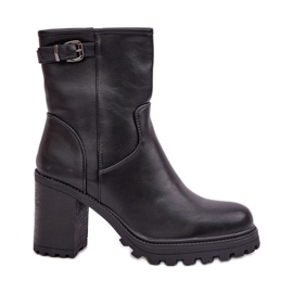 Bottines isolées à boucle, noir
